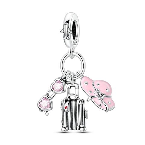Mula Noël européen, breloque en argent sterling 925, à monter soi-même, valise, lunettes de soleil, pare-soleil, pendentif compatible avec bracelet pour femmes, bijoux
