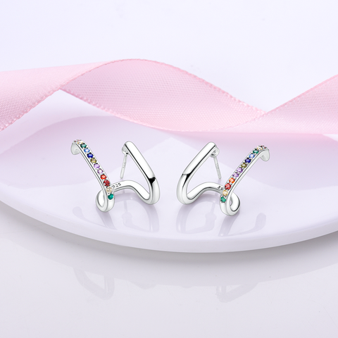 Rainbow Double Layer Earrings