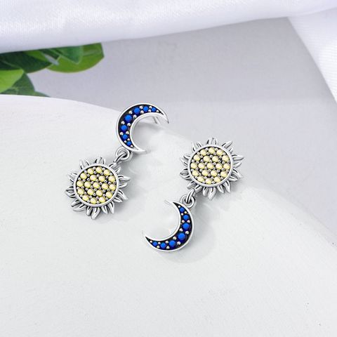 Sun Moon Asymmetric Earrings