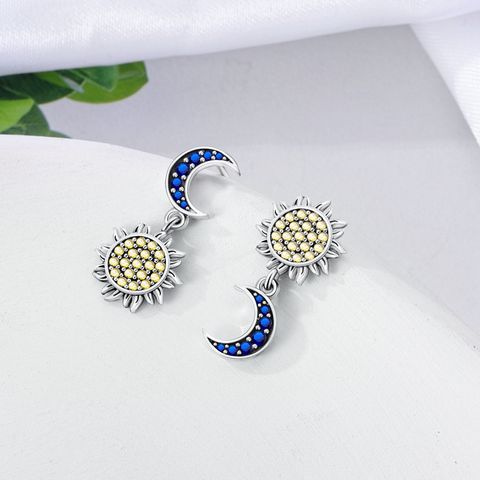 Sun Moon Asymmetric Earrings