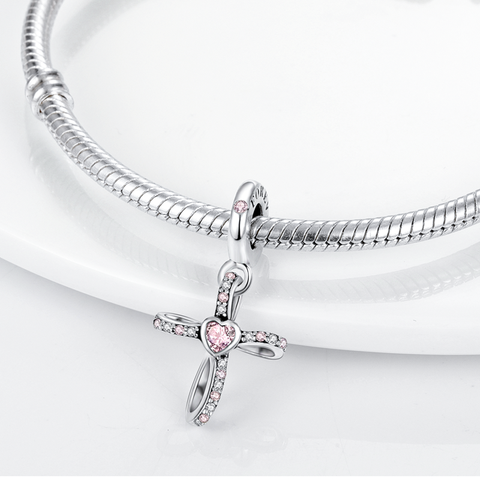 Croix Poudre Zirconium Dangle