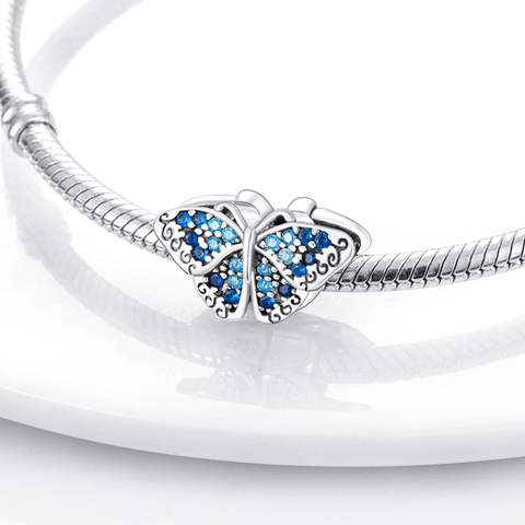 Hapour Blue Butterfly Charms Bead