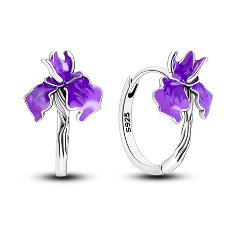 Lila Iris-Ohrringe