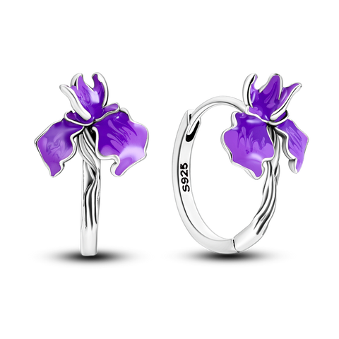 Purple Iris Earrings
