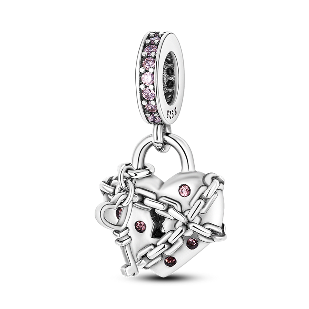 Locked Heart Charms Beads