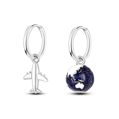 Airplane and Earth Earrings