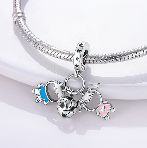 Little Boy Girl Football Pendants