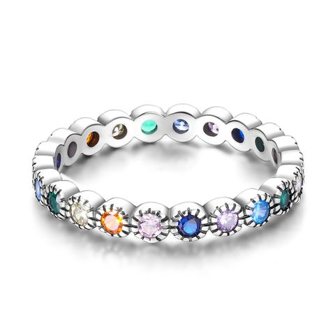 Ball Color Zirconium Row Ring