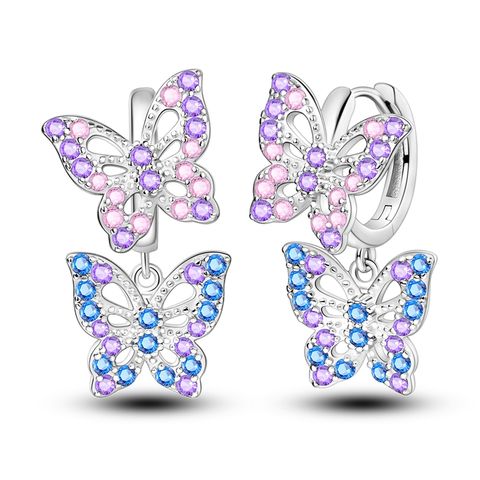 Boucles d&#39;oreilles papillon scintillantes