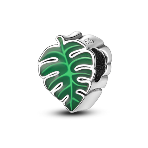 Green Foliage Charm Beads