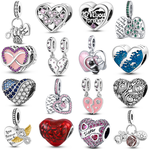 Les perles de charme en forme de coeur
