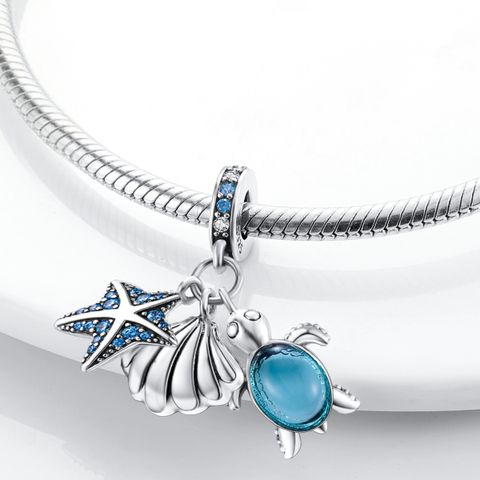 Mula Noël européen en argent sterling 925, breloque à créer soi-même, coquillages, étoile de mer, tortues marines, perle adaptée au bracelet pour femmes, bijoux