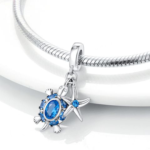 MULA – Pendentif de Noël européen en argent sterling 925, breloque personnalisable représentant une tortue de mer et une étoile de mer, convient aux bracelets pour femmes, bijoux