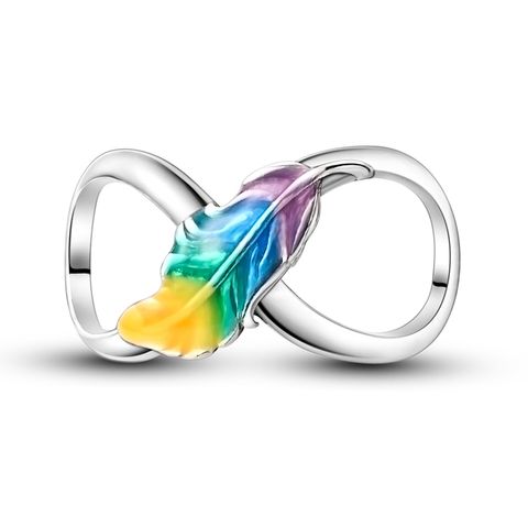 Pendentif Infini Plume Colorée