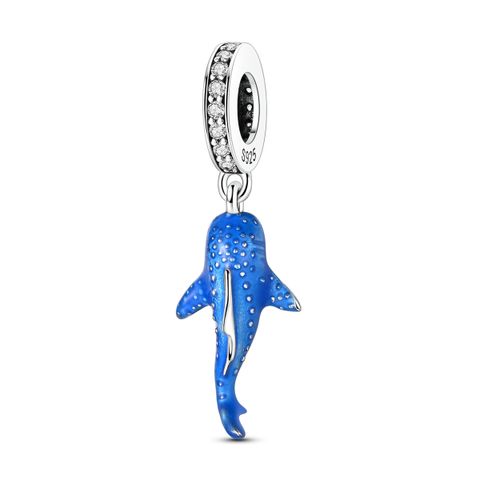 Mula Noël européen, pendentif en argent sterling 925, breloque personnalisable lumineuse représentant un requin-baleine, convient aux bracelets pour femmes, bijoux