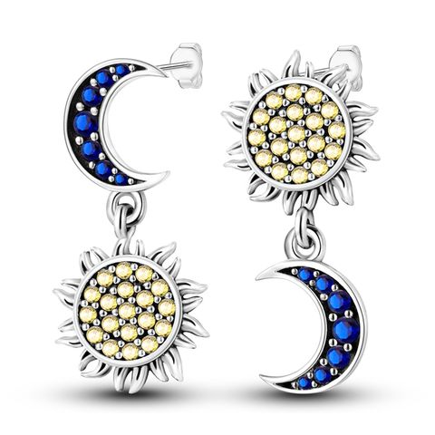 Sun Moon Asymmetric Earrings