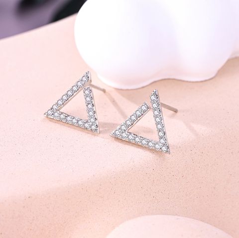 Sparkling Triangular Zirconium Earring