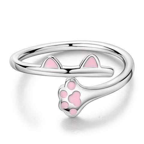 Lindo anillo de garra de gato con orejas de gato