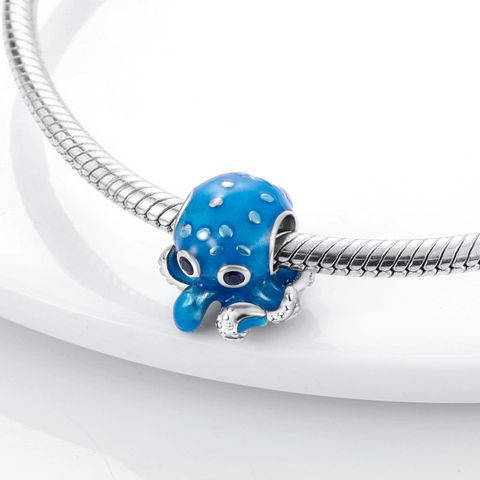 Mula Noël européen en argent sterling 925, breloque à fabriquer soi-même représentant une pieuvre, perle adaptée aux bracelets pour femmes, bijoux