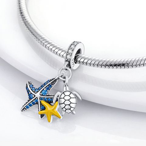 Mula Noël européen, breloques en argent sterling 925 faites maison, étoile de mer et tortue, perles compatibles avec bracelet pour femmes, bijoux