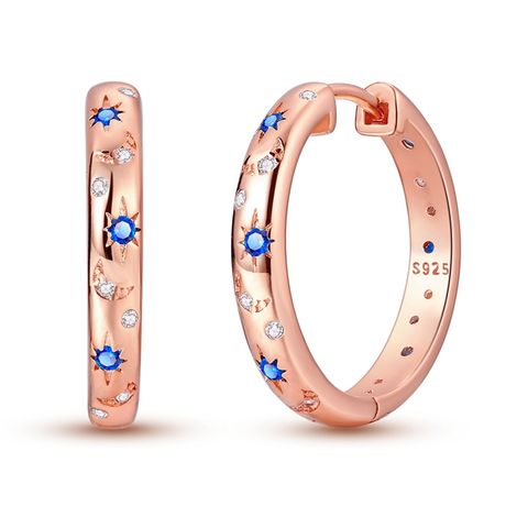 Pendientes Starlight brillantes de oro rosa