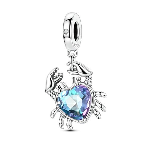 Mula Noël européen, pendentif en argent sterling 925, breloque personnalisable brillante représentant un crabe, convient aux bracelets pour bijoux féminins