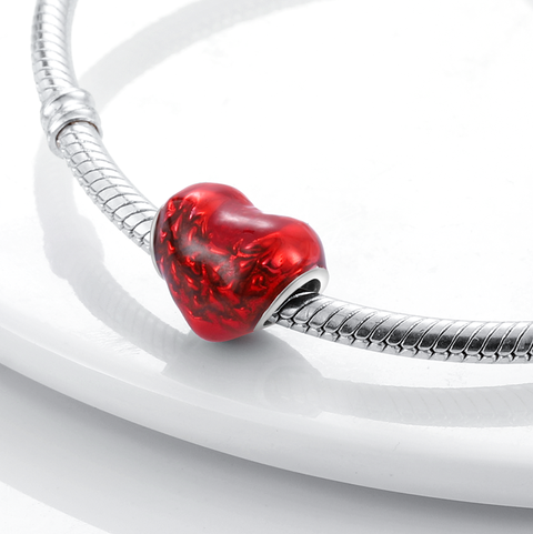 Red Color Heart Shape Beads