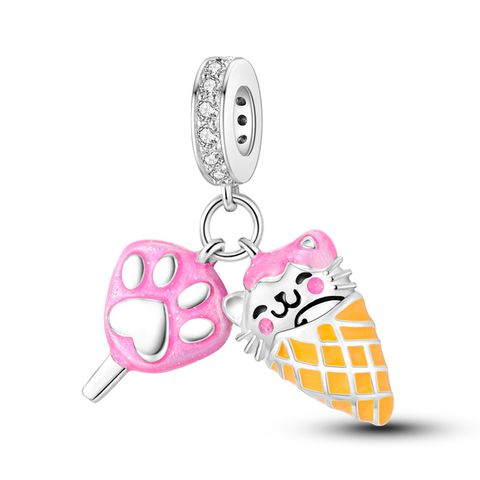 Claw Print Cat Ice Cream Pendant