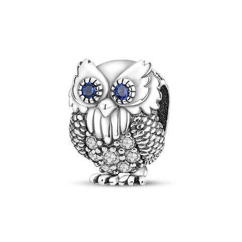 Owl Zircon Charm Bead