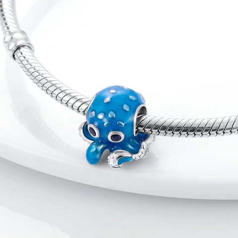 Blaue Octopus Charms Perlen