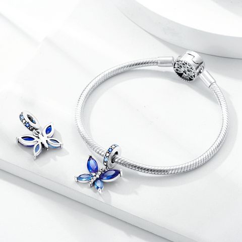 Sea Blue Butterfly Charm Bead