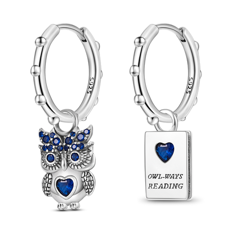 Owl and Book Earrings