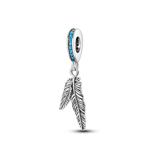 Pendentifs plumes en argent