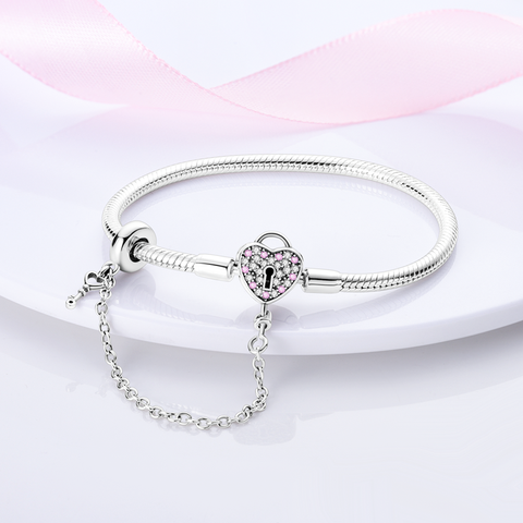 Herz Schlüssel und Schloss Kettenarmband