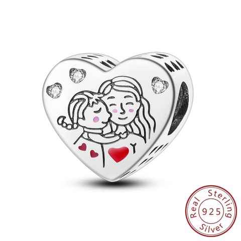 Heart Shape Mother Daughter Embrace Bead