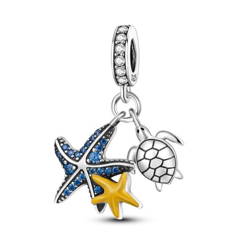 Mula Noël européen, breloques en argent sterling 925 faites maison, étoile de mer et tortue, perles compatibles avec bracelet pour femmes, bijoux