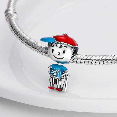 Cute Baseball Boy Charm Bead