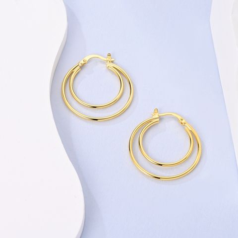 Pendientes Doble Anillo Oro