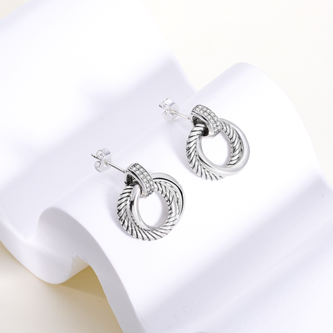 Aretes de serpiente de aro doble Eternity