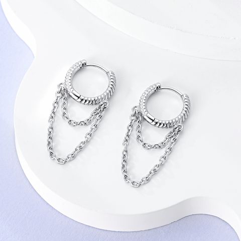 Snake Bone Drop Chain Earrings