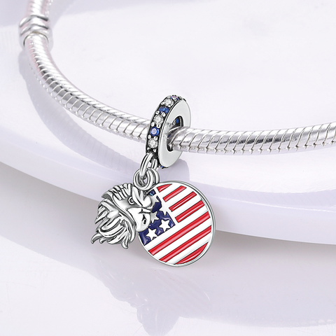 American Flag and Eagle Dangle