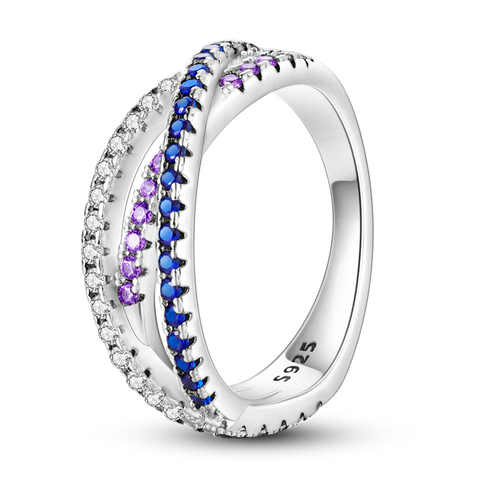 Bunter Ring mit drei Ringen