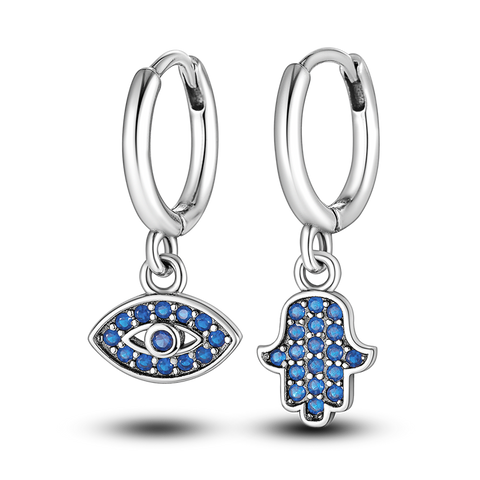 Boucles d'Oreilles Oeil du Diable Bleu