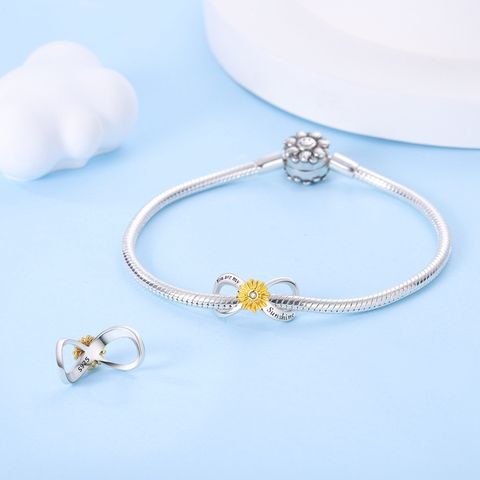 Sterling Silver Sunflower Eternity Bead