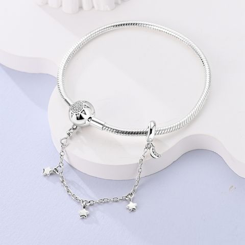 Sun Moon and Stars Safety Chain Snake Bone Bracelet