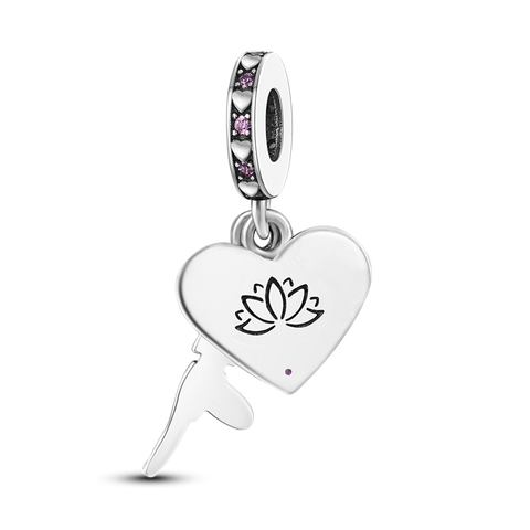 Yoga and Heart Shape Charms Beads