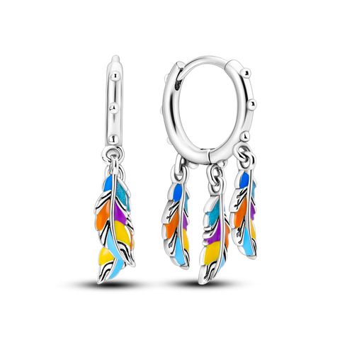 Dream Catcher Colorful Feather Earrings