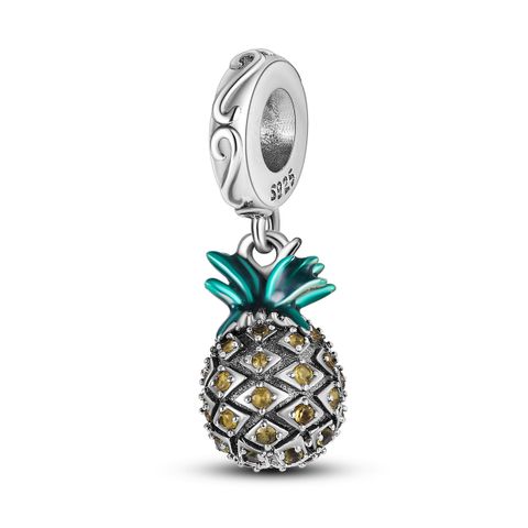 Mula Noël européen, pendentif en argent sterling 925, breloque personnalisable ananas, convient aux bracelets pour femmes, bijoux