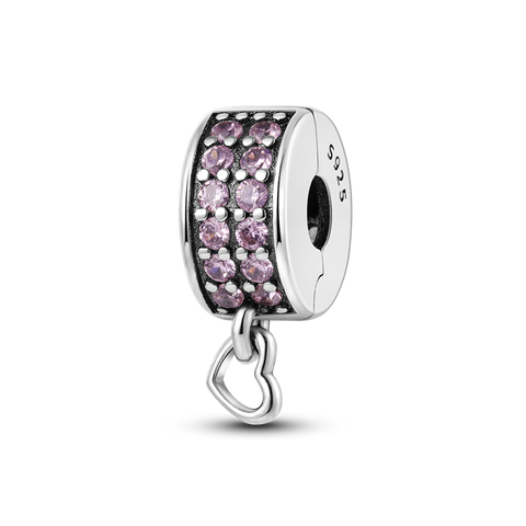 Herzförmiger Charms-Verschluss mit Pave-Clip
