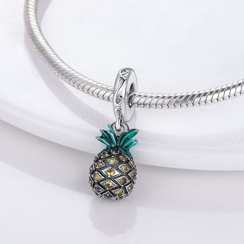 Mula Noël européen, pendentif en argent sterling 925, breloque personnalisable ananas, convient aux bracelets pour femmes, bijoux